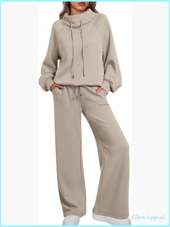 Pants - 2-Piece Sweatsuit Lounge Set Tracksuit Heavyweight Cozy Fleece